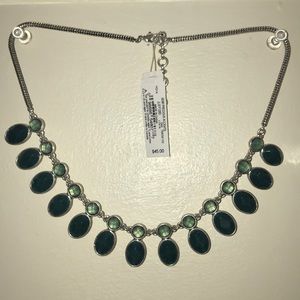 Lucky teal, green & silver necklace